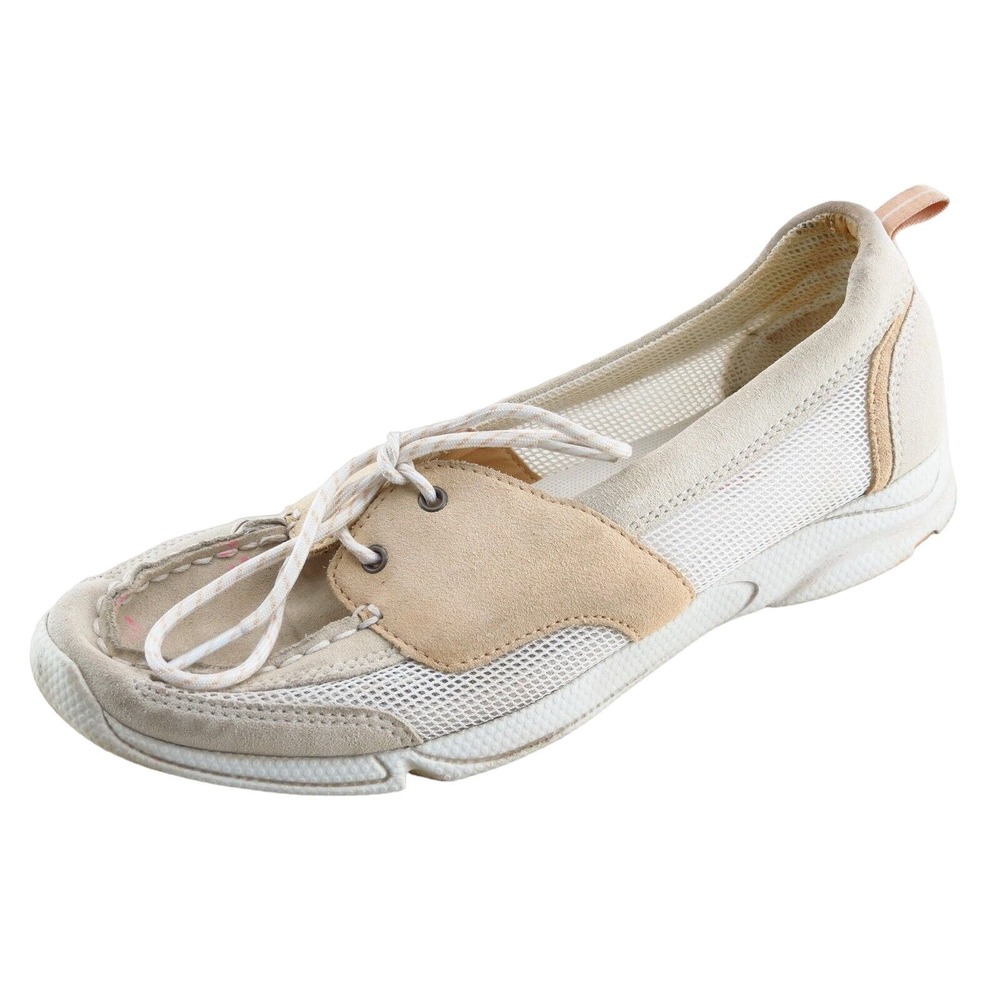 Rockport Fashion Sneakers Beige Leather Women 8 Medium